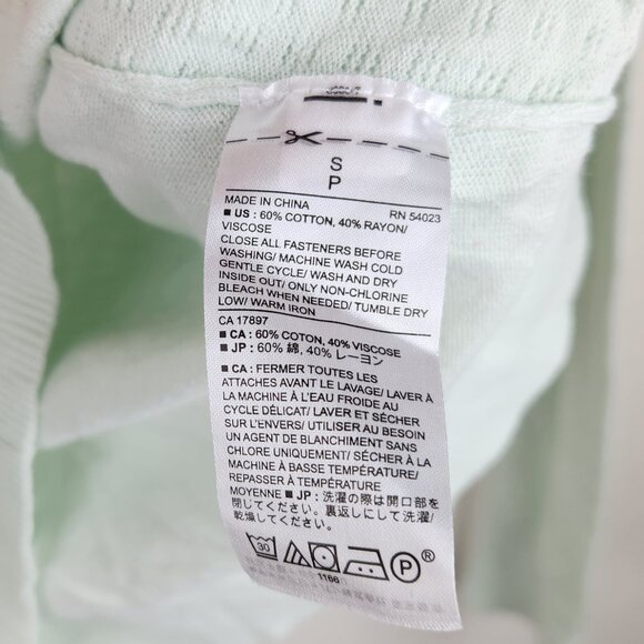 Banana Republic Factory Pointelle Knit Lightweight Button Up Cardigan Blue sz S - Picture 8 of 9